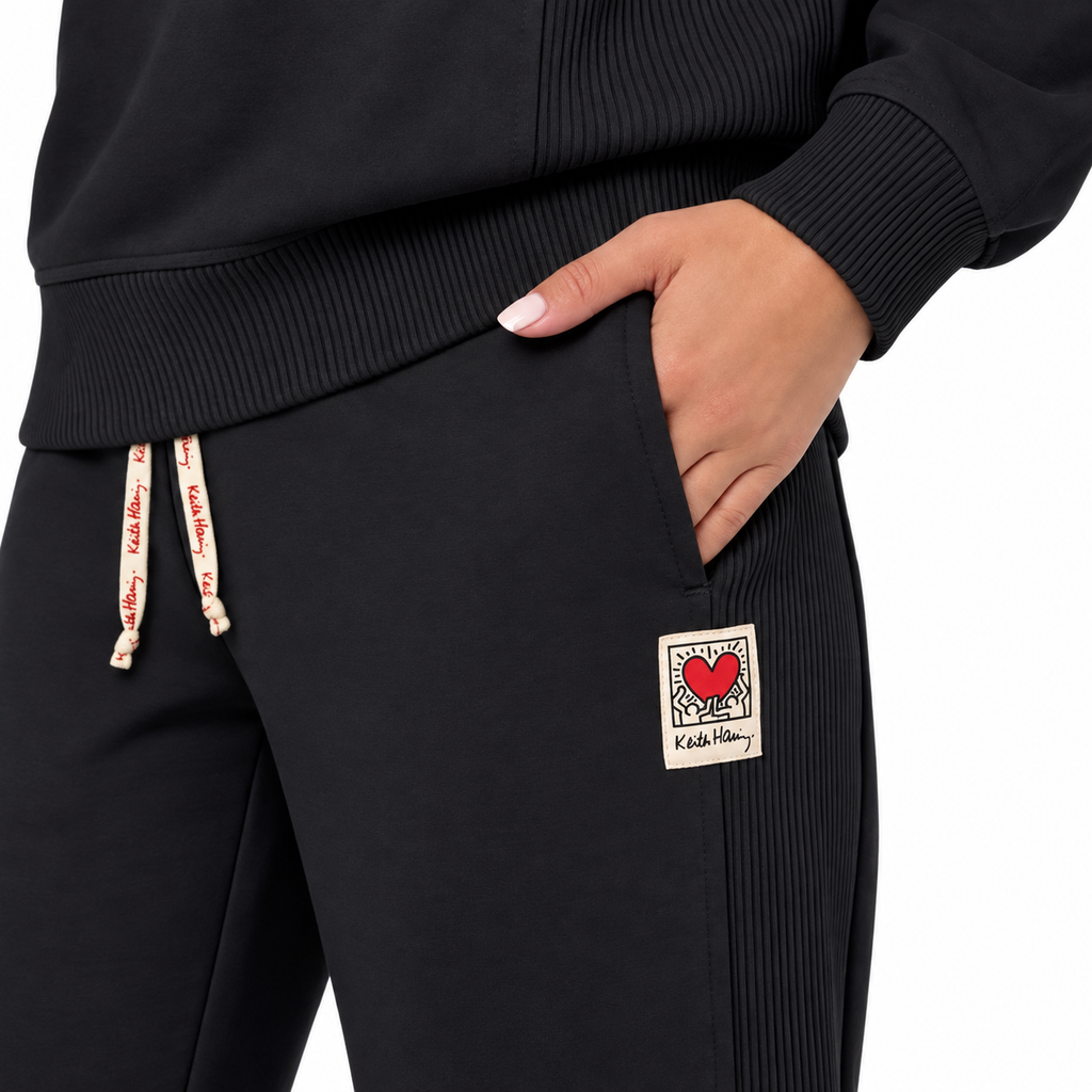 Keith Haring Women’s 2-Piece Crewneck Sweatshirt and Jogger Lounge Set, Sizes S–XXL