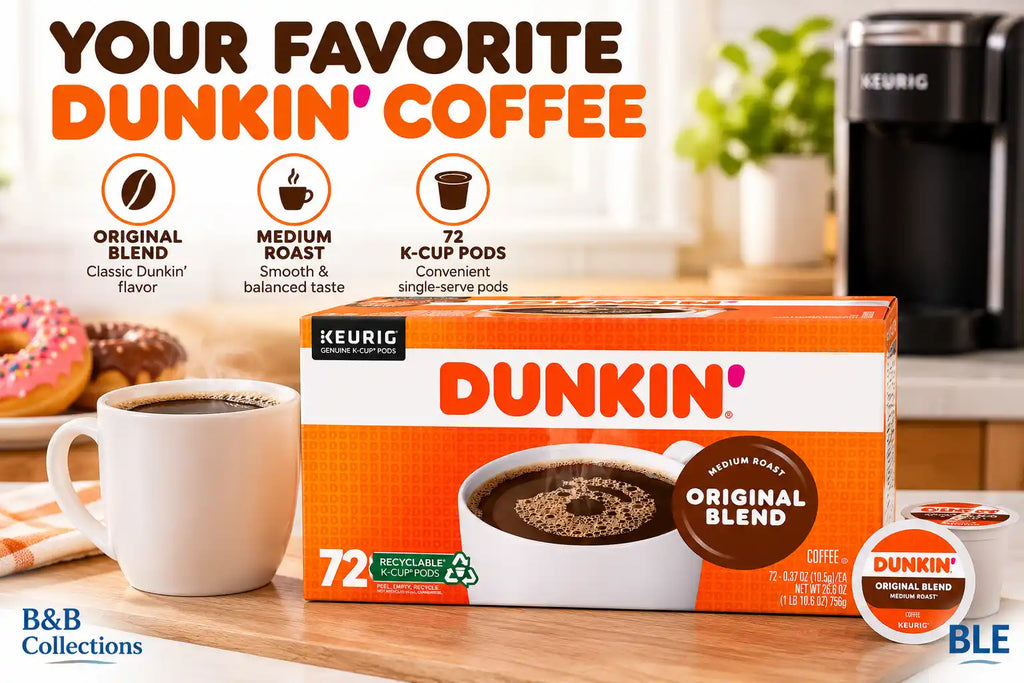 Dunkin' Original Blend Medium Roast Coffee, Genuine Keurig K-Cup Pods, Smooth & Rich Flavor, 72 Count