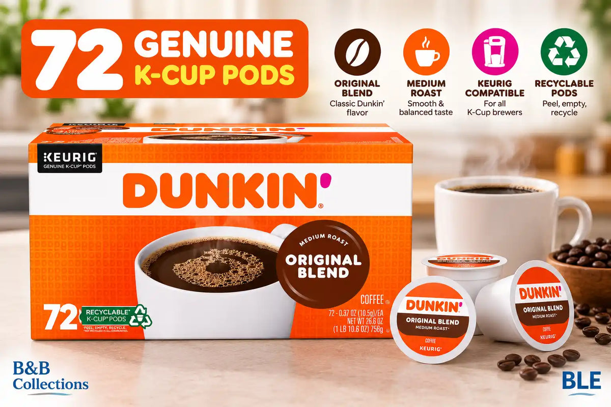 Dunkin' Original Blend Medium Roast Coffee, Genuine Keurig K-Cup Pods, Smooth & Rich Flavor, 72 Count