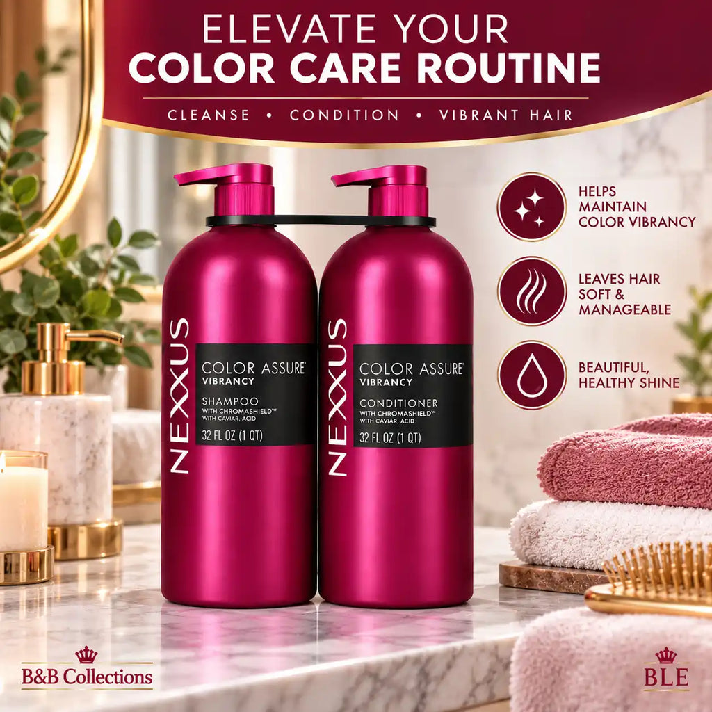Nexxus Color Assure Vibrancy Shampoo & Conditioner Set, 32 fl oz Each, Color-Treated Hair Care, 2-Piece Set