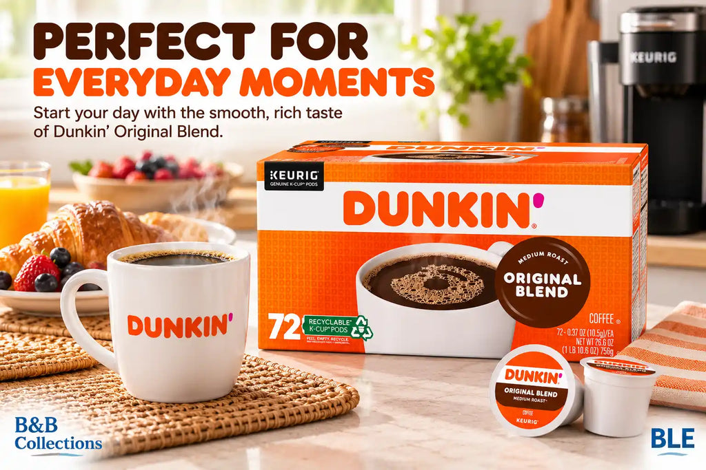 Dunkin' Original Blend Medium Roast Coffee, Genuine Keurig K-Cup Pods, Smooth & Rich Flavor, 72 Count
