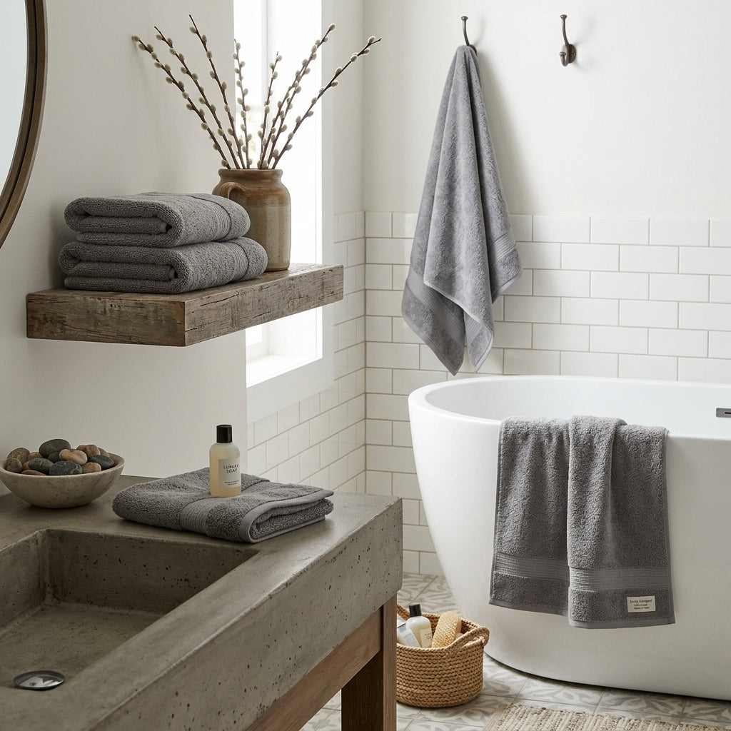 Purely Indulgent 6-Piece Towel Set, 2 Bath Towels 30×58 in, 2 Hand Towels 16×30 in & 2 Washcloths 13×13 in, 5 Color Options