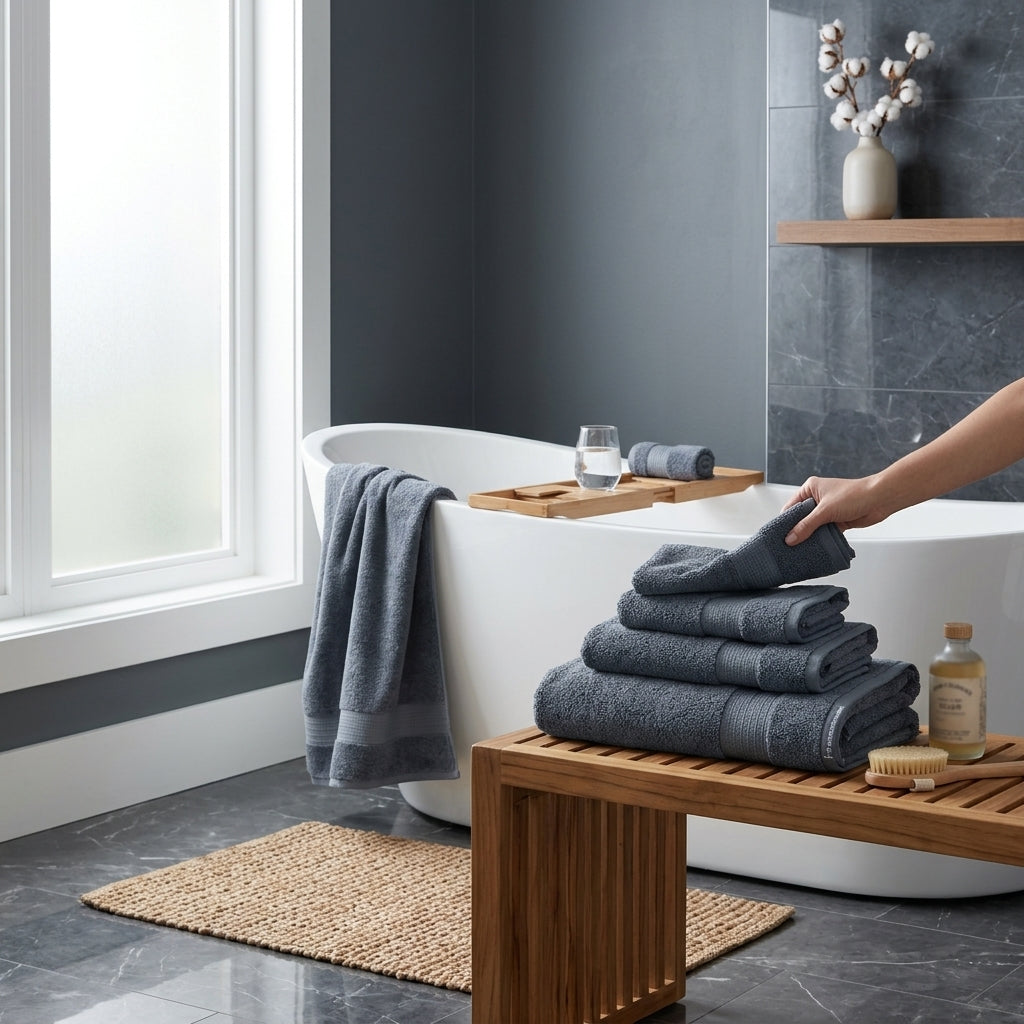 Purely Indulgent 6-Piece Towel Set, 2 Bath Towels 30×58 in, 2 Hand Towels 16×30 in & 2 Washcloths 13×13 in, 5 Color Options
