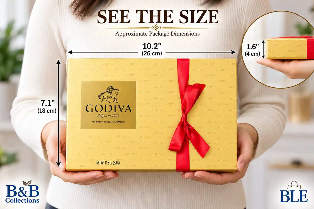 Godiva Assorted Chocolate Creations Gift Box, Premium Belgian Chocolate Assortment, Elegant Gold Gift Box with Red Ribbon, 11.3 oz (320 g)