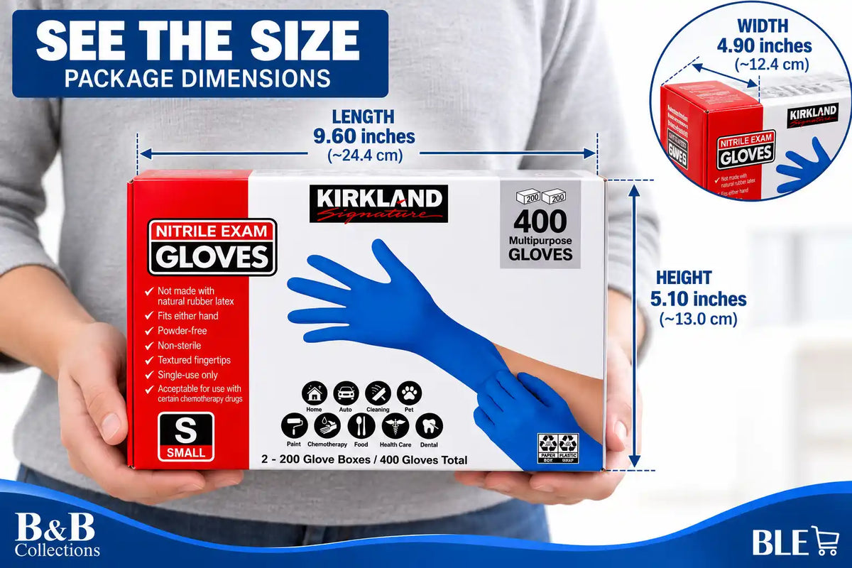 Kirkland Signature Nitrile Exam Gloves, Powder Free, Small (400 Count)