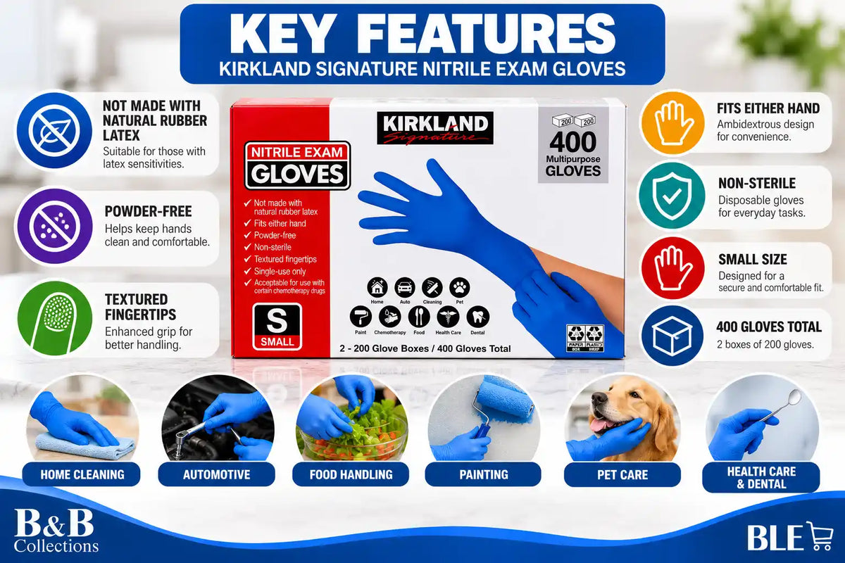 Kirkland Signature Nitrile Exam Gloves, Powder Free, Small (400 Count)