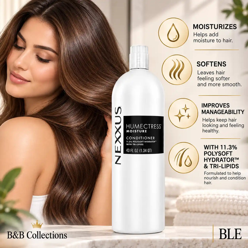 Nexxus Humectress Moisture Conditioner, 43 fl oz (1.34 QT), with 11.3% Polysoft Hydrator and Tri-Lipids, Moisturizing Hair Conditioner