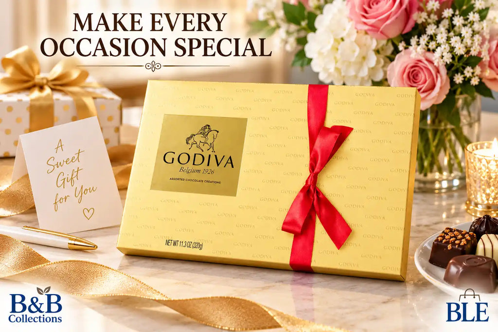 Godiva Assorted Chocolate Creations Gift Box, Premium Belgian Chocolate Assortment, Elegant Gold Gift Box with Red Ribbon, 11.3 oz (320 g)