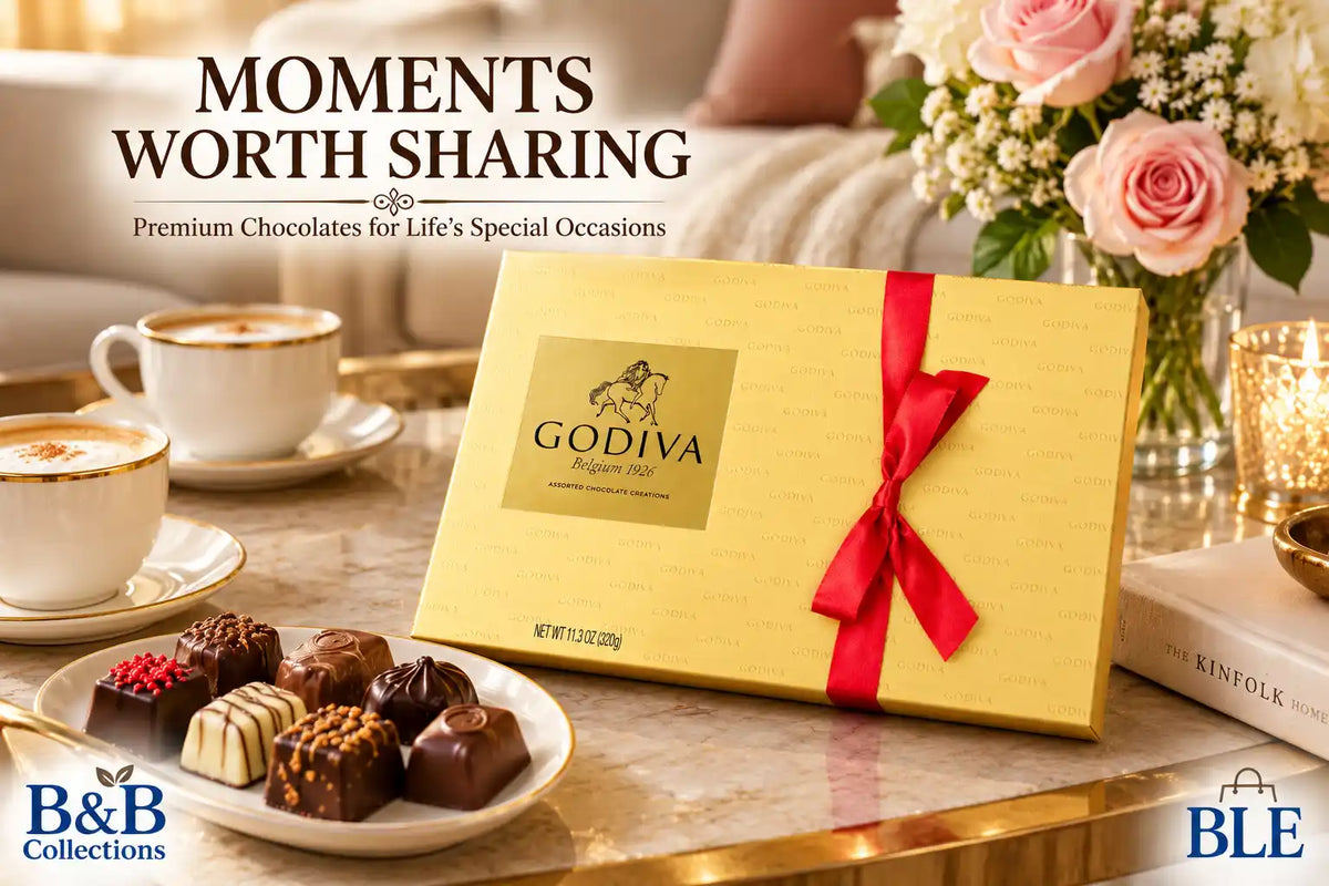 Godiva Assorted Chocolate Creations Gift Box, Premium Belgian Chocolate Assortment, Elegant Gold Gift Box with Red Ribbon, 11.3 oz (320 g)