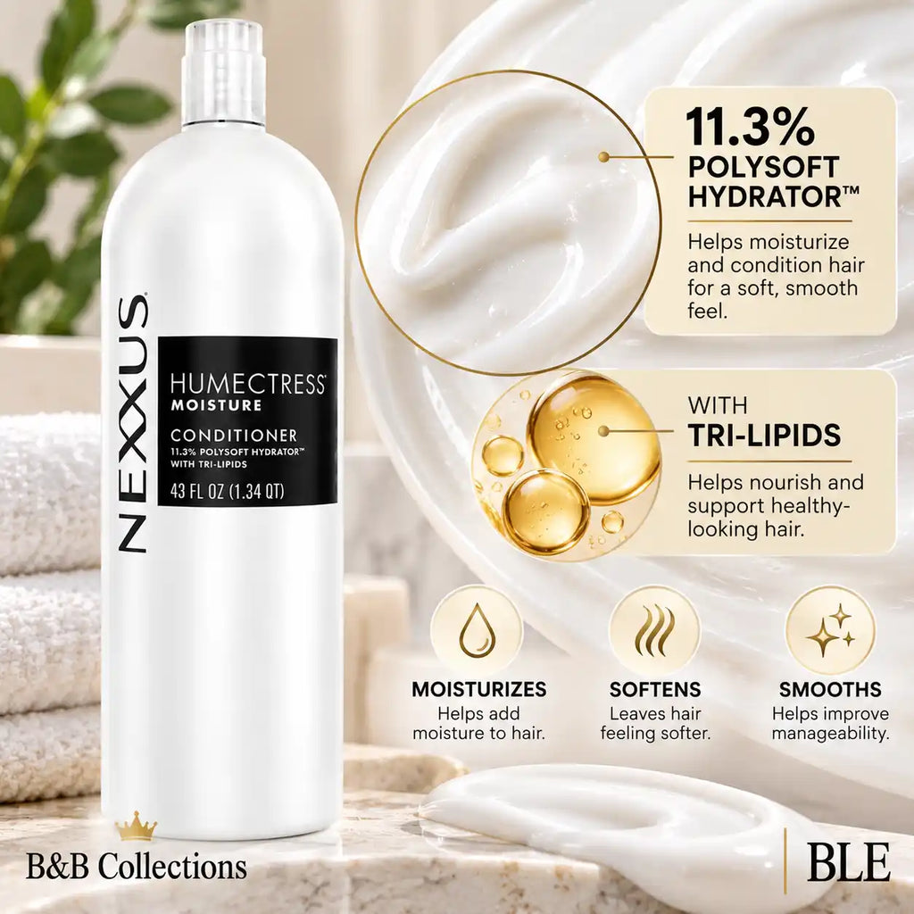 Nexxus Humectress Moisture Conditioner, 43 fl oz (1.34 QT), with 11.3% Polysoft Hydrator and Tri-Lipids, Moisturizing Hair Conditioner