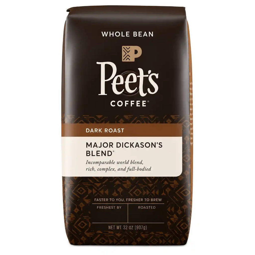 Peet's Coffee Major Dickason's Blend Dark Roast Whole Bean Coffee, 32 oz (2 lb), Rich & Full-Bodied