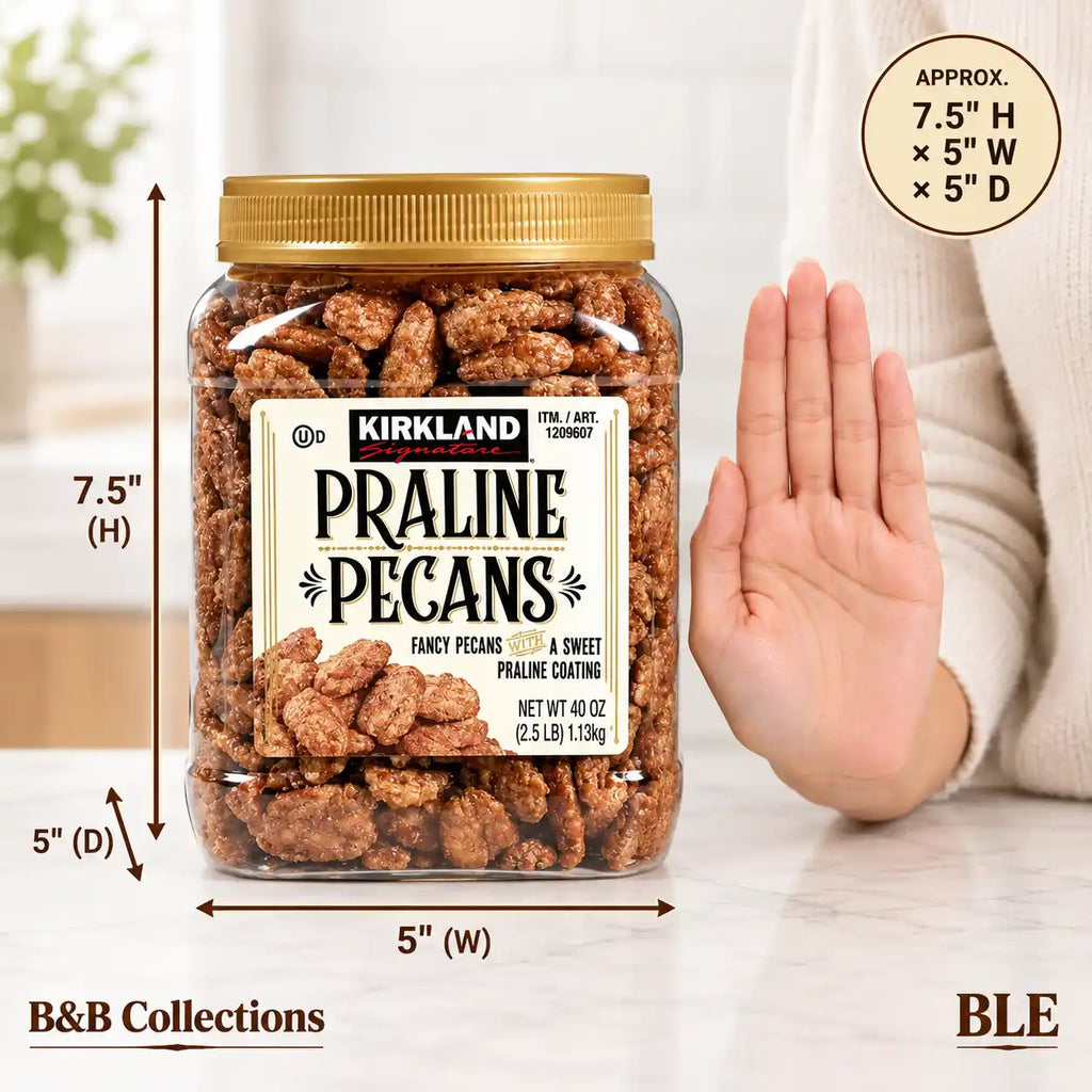 Kirkland Signature Praline Pecans, Sweet Praline-Coated Fancy Pecans, 40 oz Each, 2-Pack (80 oz Total)