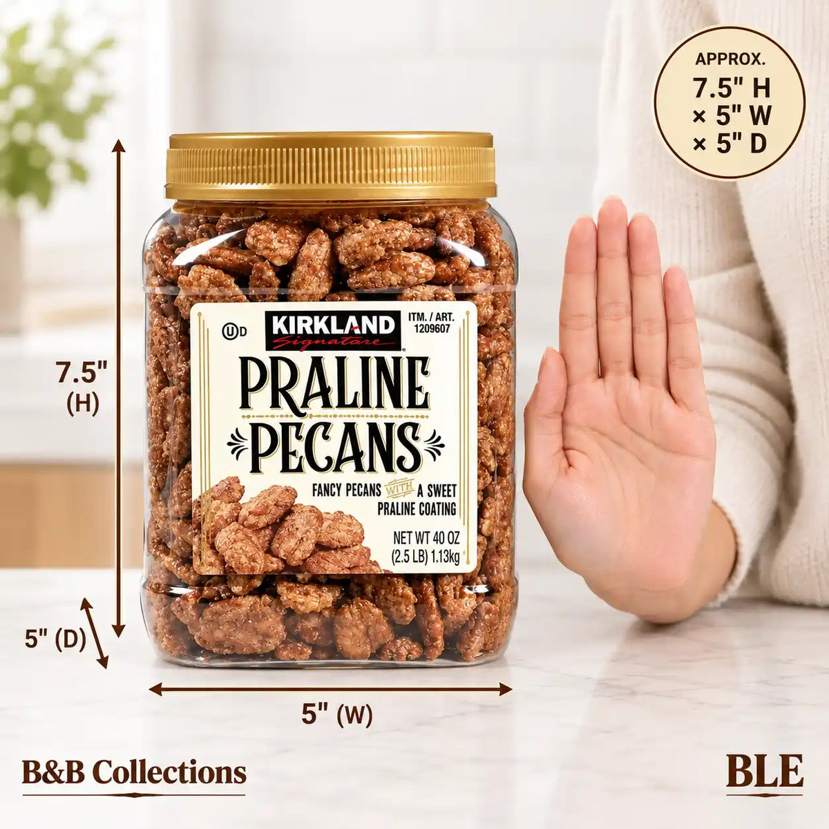 Kirkland Signature Praline Pecans, Sweet Praline-Coated Fancy Pecans, 40 oz Each, 2-Pack (80 oz Total)