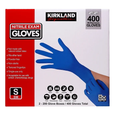 Kirkland Signature Nitrile Exam Gloves, 400 Count (2 x 200), Powder-Free, Latex-Free, Disposable Multipurpose Gloves, Non-Sterile, Textured Fingertips, Small/Medium/Large