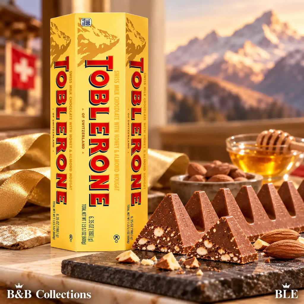 Toblerone Swiss Milk Chocolate with Honey & Almond Nougat, 180 g (6.35 oz), Premium Swiss Chocolate Bar