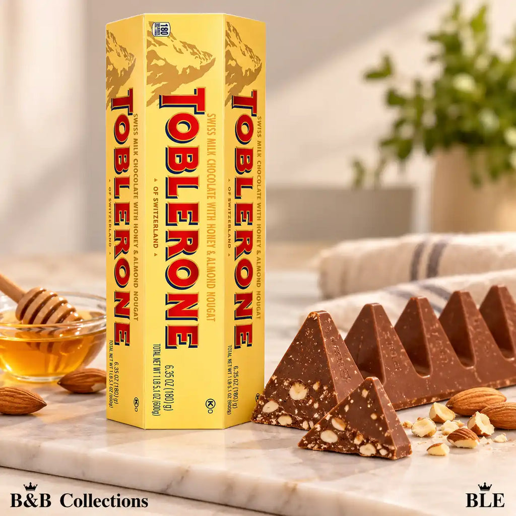 Toblerone Swiss Milk Chocolate with Honey & Almond Nougat, 180 g (6.35 oz), Premium Swiss Chocolate Bar