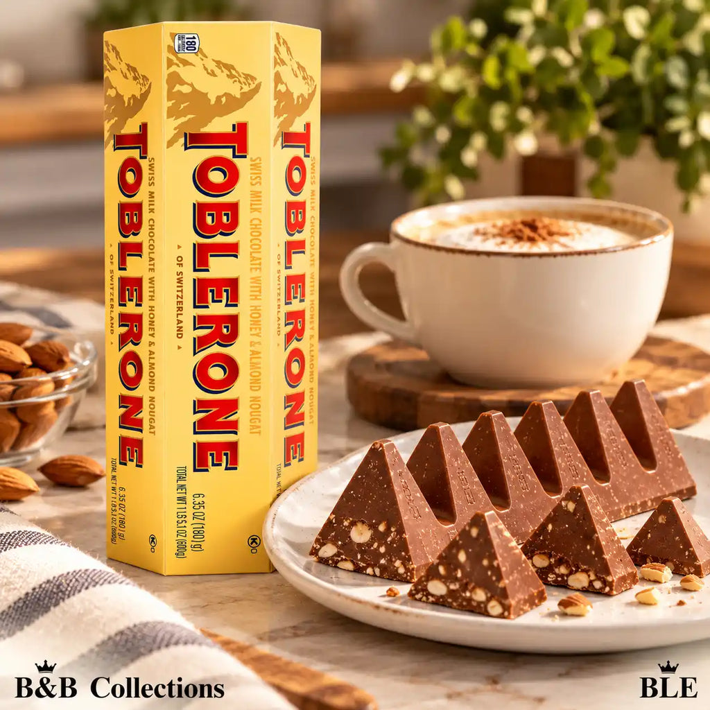Toblerone Swiss Milk Chocolate with Honey & Almond Nougat, 180 g (6.35 oz), Premium Swiss Chocolate Bar