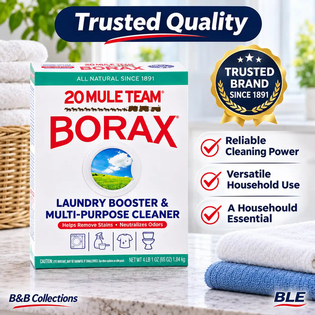 20 Mule Team Borax Laundry Booster & Multi-Purpose Cleaner, 65 oz (4 lb 1 oz), Natural Mineral Powder, Stain & Odor Remover