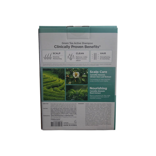 AMOS Professional Green Tea Active Shampoo 2-Pack 16.9 fl oz / 500mL – Scalp Care & Deep Cleansing Shampoo Made in Korea