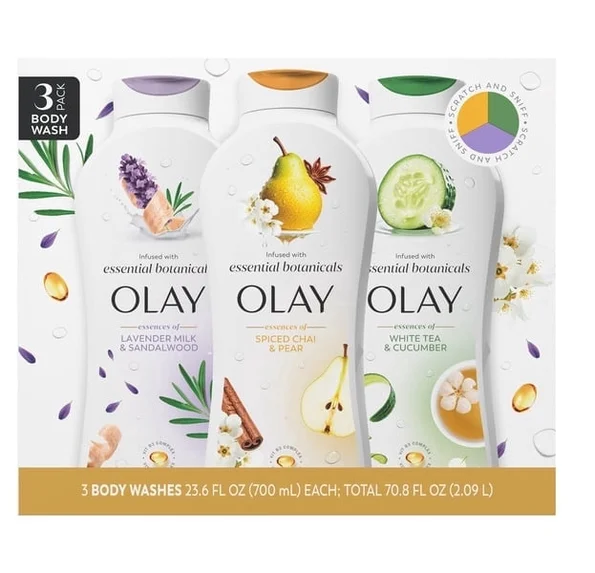 Olay Body Wash Variety Pack, Moisture Renewal Blend, Advanced Repair Serum & Essential Botanicals, Pump & Bottle Formulas, Multiple Scents and Sizes
