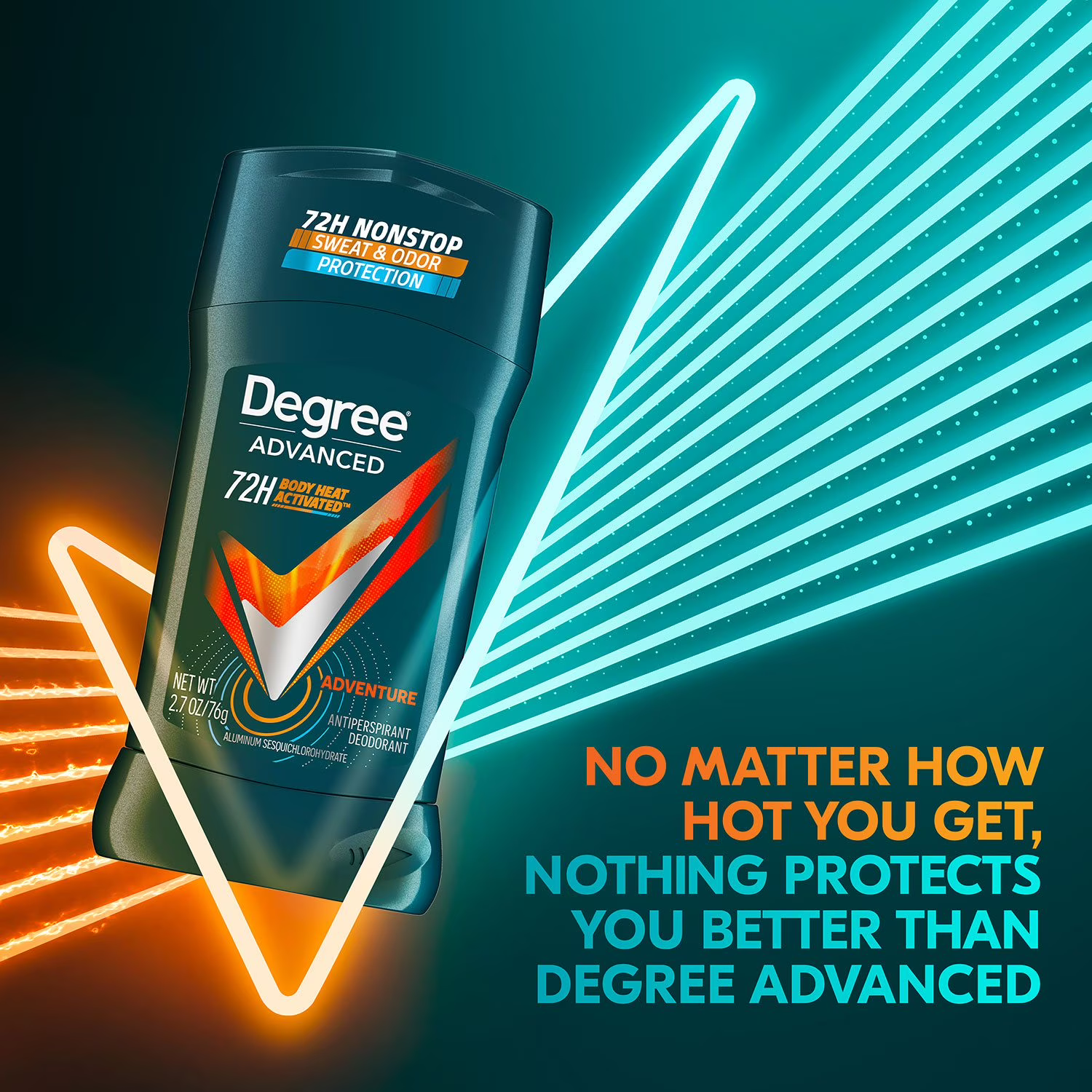 Degree Men Advanced Protection Antiperspirant Deodorant Adventure Scent, MotionSense Technology, 48-Hour Sweat & Odor Protection, 2.7 oz Sticks, 5 Count (Pack of 2) – Total 10 Sticks