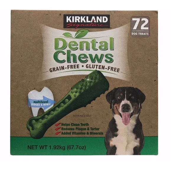 Kirkland Signature Grain-Free Dental Chews for Dogs, 72 Count (67.7 oz / 1.92 kg), Gluten-Free Dog Dental Treats, Helps Clean Teeth, Reduce Plaque & Tartar, Added Vitamins & Minerals