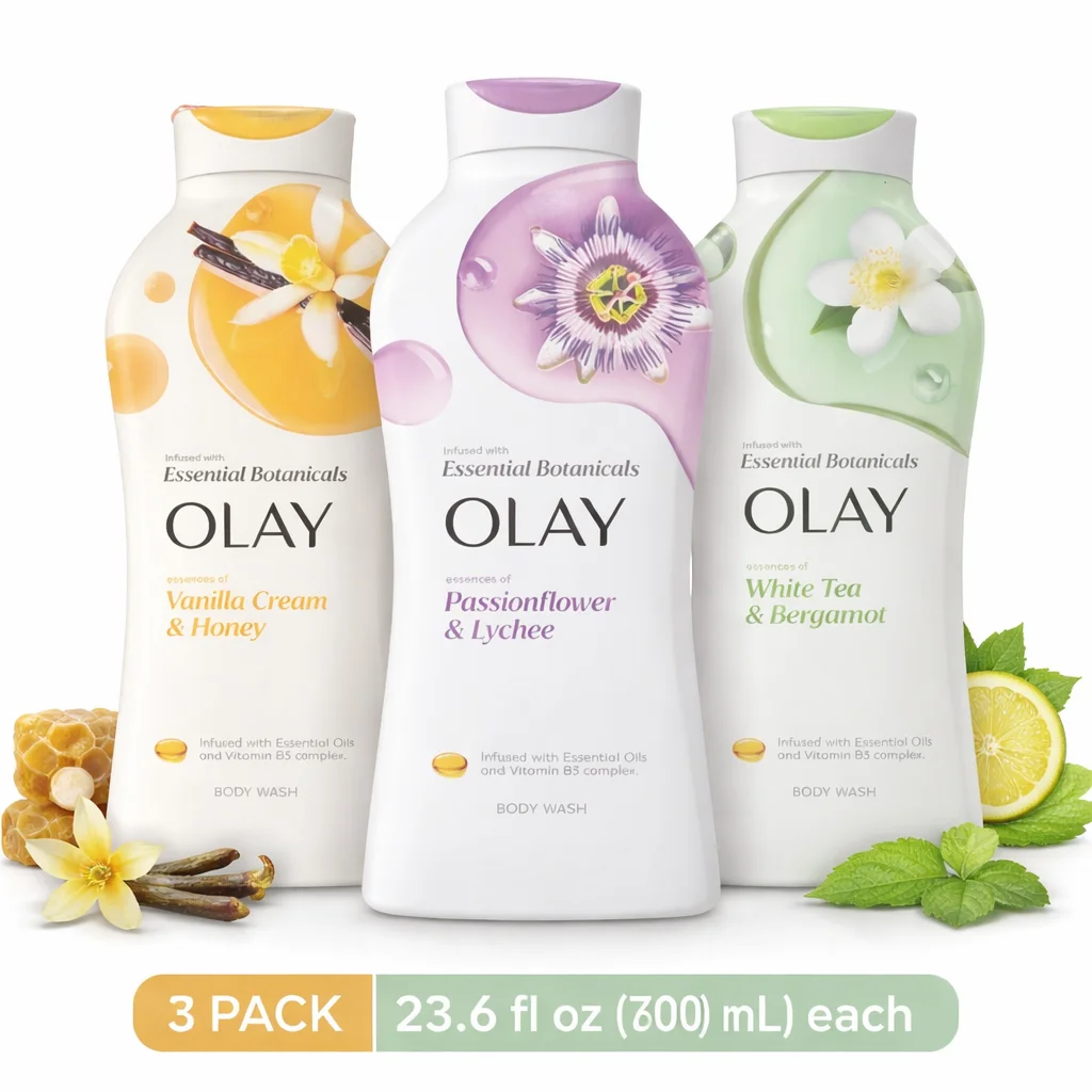 Olay Body Wash Variety Pack, Moisture Renewal Blend, Advanced Repair Serum & Essential Botanicals, Pump & Bottle Formulas, Multiple Scents and Sizes