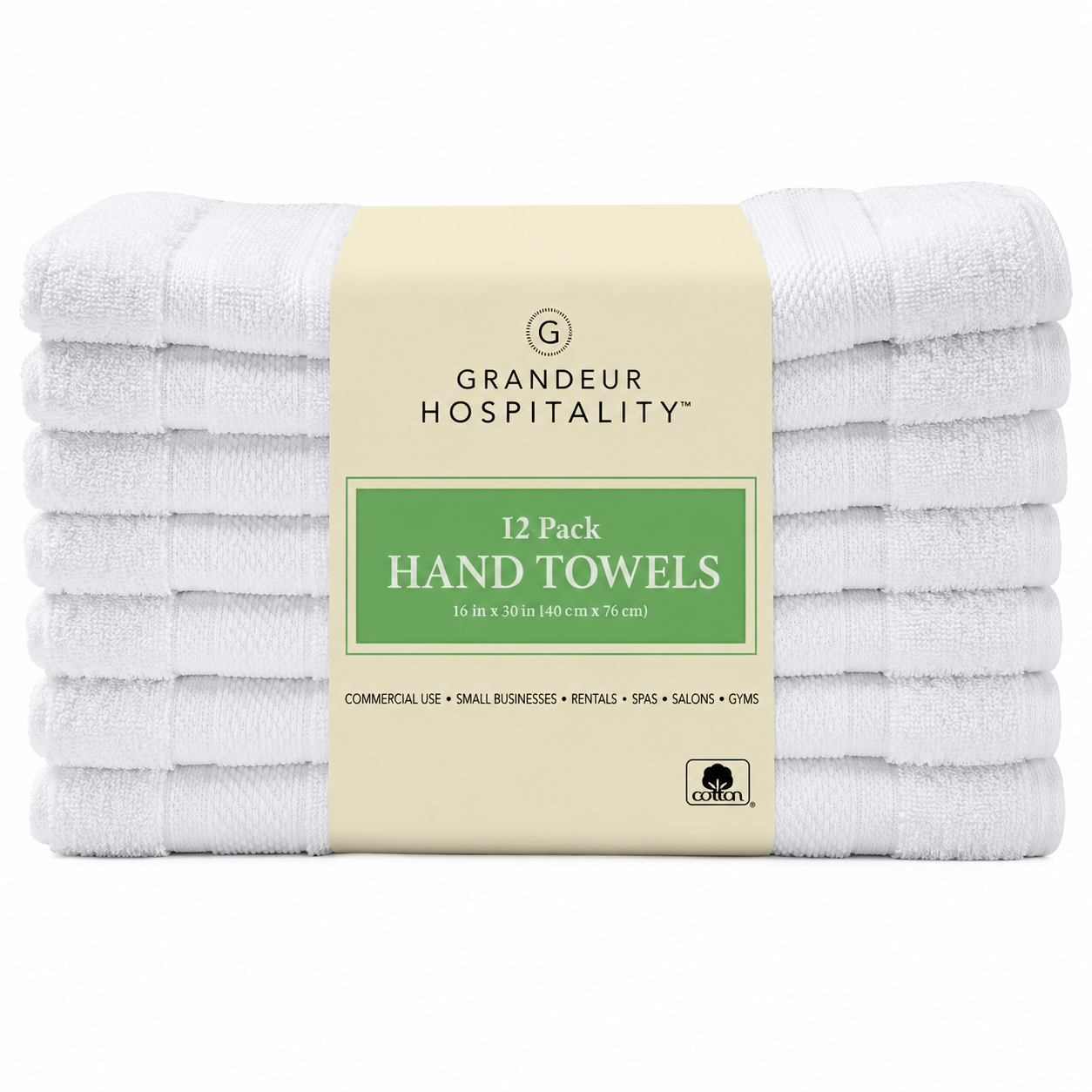 Grandeur Hospitality White Cotton Towels, Bath Towels, Hand Towels & Washcloths, Commercial Hospitality Collection