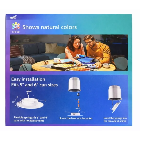 Philips 5/6 LED Recessed 4-Pack – Adjustable White (2700K–5000K), 75W Replacement, Fits 5” & 6” Cans